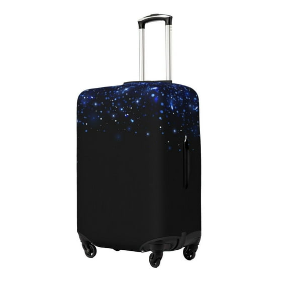 Gukieu Black Blue Glitter Sparkles Print Suitcase Protective Cover, Elastic Zipper Buckle Suitcase Protective Cover, Suitable for Travel, Business Trip-Small