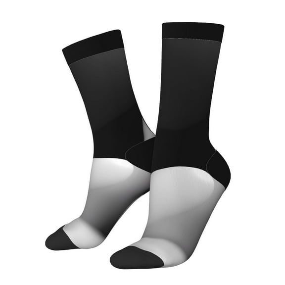 Gukieu Black White Fluid Sculpture Print Contrast Color Mid-calf Socks, Sweat-wicking Athletic Socks, Unisex Clothing Accessories