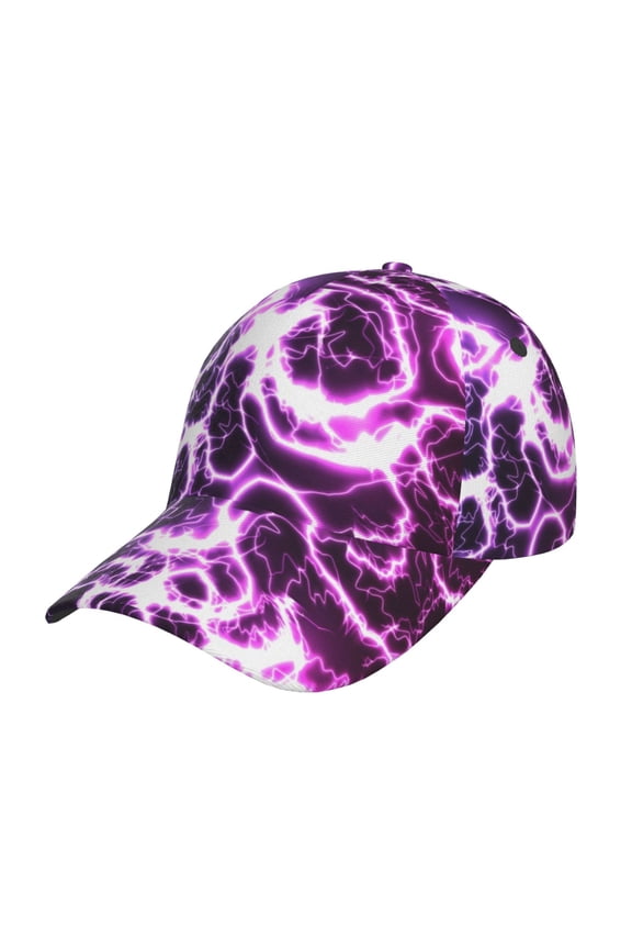 Blue Lightning Prin Baseball Cap, Adjustable Sweat-wicking Daily,Travel, Sports Cap, Unisex
