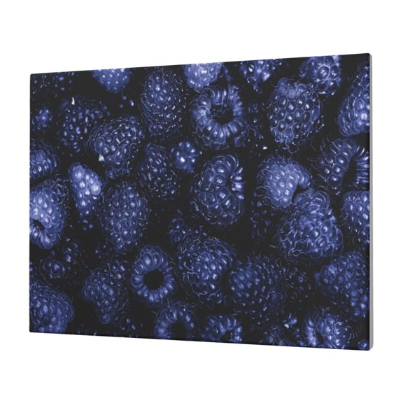 Gukieu Blue-Purple Raspberries Print Horizontal Canvas Decorative Painting 12x16 Inch Shrinkage Resistant Frame Hanging Home Wall Art Decor