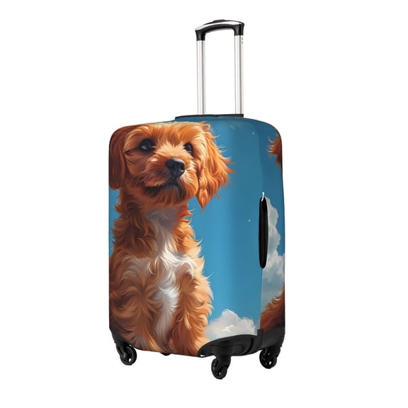 Gukieu Blue Sky Cloud Puppy Print Suitcase Protective Cover, Elastic Zipper Buckle Suitcase Protective Cover, Suitable for Travel, Business Trip-Small