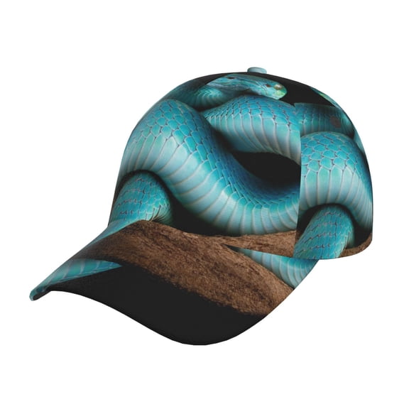 Gukieu Blue Viper Snake Prin Baseball Cap, Adjustable Sweat-wicking Daily,Travel, Sports Cap, Unisex