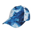 thumbnail image 1 of Gukieu Blue White Fluid Art Prin Baseball Cap, Adjustable Sweat-wicking Daily,Travel, Sports Cap, Unisex, 1 of 6