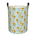 Gukieu Blue White Striped Sunflower Print Round Dirty Clothes Bag ...