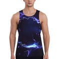 thumbnail image 1 of Gukieu Blue thunder bolt light Print Men's Quick Dry Fitness Vest, Round Neck Sleeveless Fitness Bodybuilding Top-XX-Large, 1 of 7