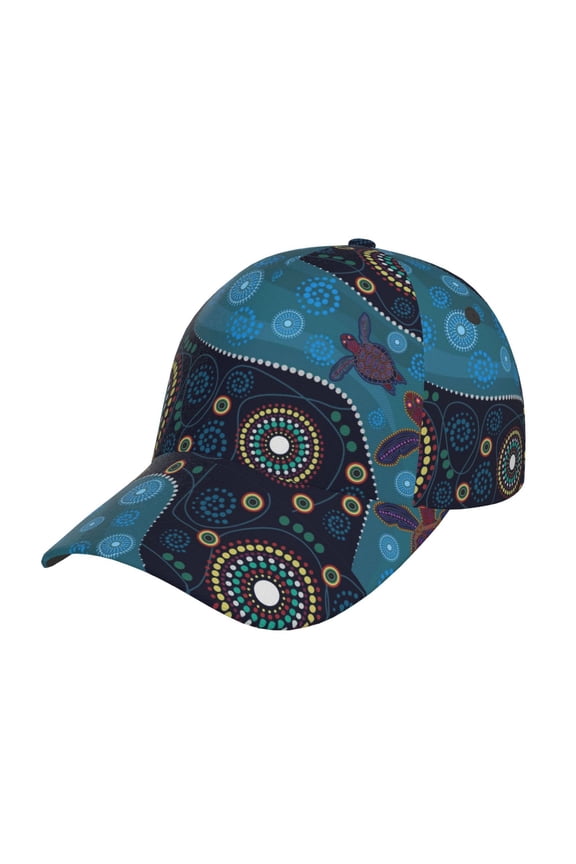 Bohemian Turtle Prin Baseball Cap, Adjustable Sweat-wicking Daily,Travel, Sports Cap, Unisex