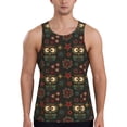 thumbnail image 1 of Gukieu Boho Owl Print Men's Quick Dry Fitness Vest, Round Neck Sleeveless Fitness Bodybuilding Top-X-Large, 1 of 7