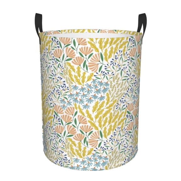 Gukieu Boho Print Round Dirty Clothes Bag, Waterproof Standing Home Bathroom Storage Basket Car Trunk Storage Bag-Small
