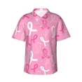 thumbnail image 1 of Gukieu Breast Cancer Awareness (3) Print Men's Short-sleeved Shirts, Button-down Lapel Hawaiian Shirts, T-shirts, Beach Vacation Summer Casual Wear,X-Large, 1 of 7