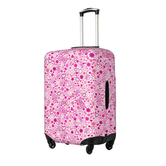 Gukieu Breast Cancer Awareness2 Print Suitcase Protective Cover, Elastic Zipper Buckle Suitcase Protective Cover, Suitable for Travel, Business Trip-X-Large