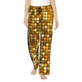 thumbnail image 1 of Gukieu Bright Shiny Golden Print Women's Home Trousers, with Pockets and Drawstring Pajamas, Home Pajamas, Sleepwear-Small, 1 of 6