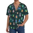 thumbnail image 1 of Gukieu Bright ladybugs Print Men's Short-sleeved Shirts, Button-down Pocket Shirts, T-shirts, Beach Vacation Travel Summer Clothing-Large, 1 of 5