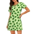 thumbnail image 1 of Gukieu Broccoli Vegetables Print Women's Nightgown, A-line Round Neck Short-sleeved Nightgown Pajamas Home Wear Suitable for Home and Outing, 1 of 6