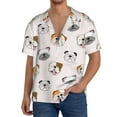 thumbnail image 1 of Gukieu Bulldog Face Print Men's Short-sleeved Shirts, Button-down Pocket Shirts, T-shirts, Beach Vacation Travel Summer Clothing-X-Large, 1 of 5