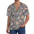 thumbnail image 1 of Gukieu Bulldog Print Men's Short-sleeved Shirts, Button-down Pocket Shirts, T-shirts, Beach Vacation Travel Summer Clothing-X-Large, 1 of 5