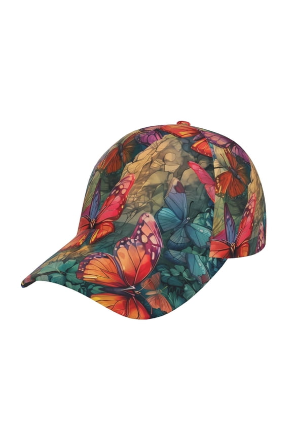 Butterflies On Rocky Cliff Prin Baseball Cap, Adjustable Sweat-wicking Daily,Travel, Sports Cap, Unisex