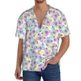 thumbnail image 1 of Gukieu Butterflies on Polka Dots Print Men's Short-sleeved Shirts, Button-down Pocket Shirts, T-shirts, Beach Vacation Travel Summer Clothing-Medium, 1 of 5