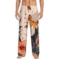 thumbnail image 1 of Gukieu Butterfly Floral Elegance Print Men's Home Trousers, Elastic Drawstring Home Pajamas Clothing Suitable for Adult Men-X-Large, 1 of 6
