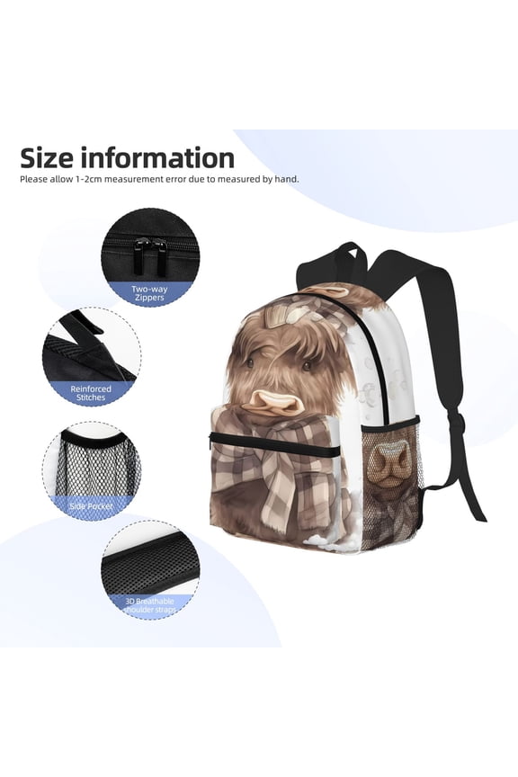 C Print Backpack, Waterproof Backpack with Adjustable Shoulder Straps, Suitable for Campus, Business, Travel, Unisex