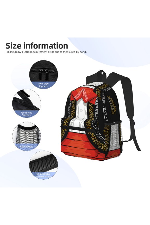 CHARRO SUIT Print Backpack, Waterproof Backpack with Adjustable Shoulder Straps, Suitable for Campus, Business, Travel, Unisex