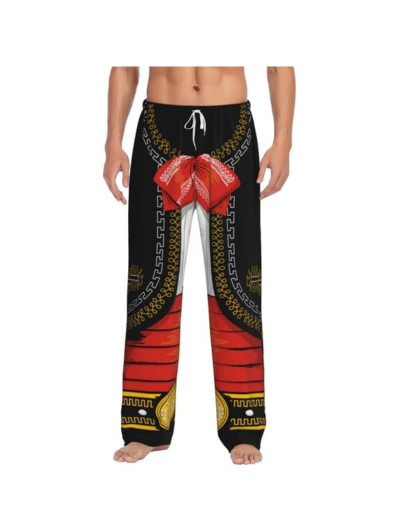 CHARRO SUIT Print Men's Home Trousers, Elastic Drawstring Home Pajamas Clothing Suitable for Adult Men-3X-Large
