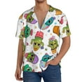 thumbnail image 1 of Gukieu Cactus And Insects Print Men's Short-sleeved Shirts, Button-down Pocket Shirts, T-shirts, Beach Vacation Travel Summer Clothing-3X-Large, 1 of 5