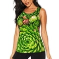 thumbnail image 1 of Gukieu Cactus And Succulents Print Women's Quick-drying Fitness Vest, Round Neck Sleeveless Fitness T-shirt, Suitable for Yoga, Sports-Large, 1 of 7