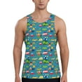 thumbnail image 1 of Gukieu Cars Transportation Print Men's Quick Dry Fitness Vest, Round Neck Sleeveless Fitness Bodybuilding Top-3X-Large, 1 of 7