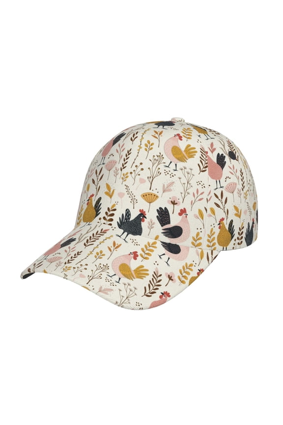Cartoon Chickens Prin Baseball Cap, Adjustable Sweat-wicking Daily,Travel, Sports Cap, Unisex