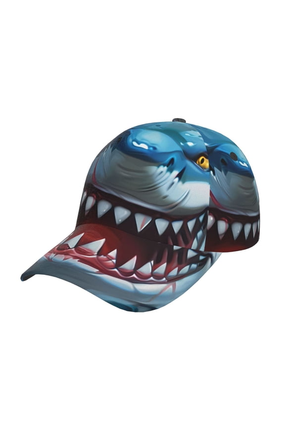 Cartoon Cute Shark Prin Baseball Cap, Adjustable Sweat-wicking Daily,Travel, Sports Cap, Unisex