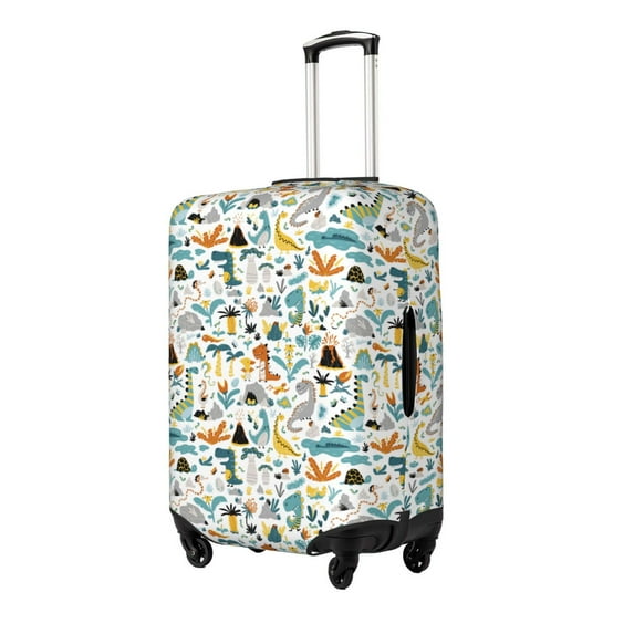 Gukieu Cartoon Dinosaur Print Suitcase Protective Cover, Elastic Zipper Buckle Suitcase Protective Cover, Suitable for Travel, Business Trip-X-Large