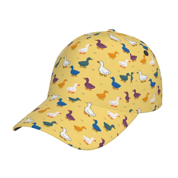 Gukieu Cartoon Duck Prin Baseball Cap, Adjustable Sweat-wicking Daily,Travel, Sports Cap, Unisex