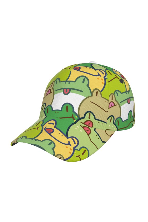Cartoon Frog Prin Baseball Cap, Adjustable Sweat-wicking Daily,Travel, Sports Cap, Unisex