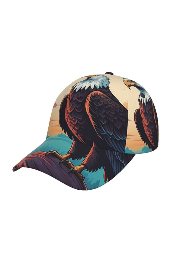 Cartoon Iceberg Bald Eagle Prin Baseball Cap, Adjustable Sweat-wicking Daily,Travel, Sports Cap, Unisex