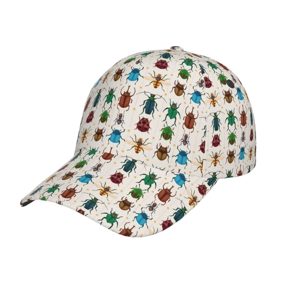Gukieu Cartoon Insects Prin Baseball Cap, Adjustable Sweat-wicking Daily,Travel, Sports Cap, Unisex
