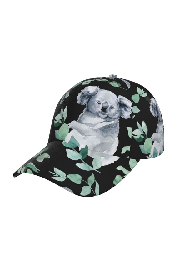 Cartoon Koala Bear Prin Baseball Cap, Adjustable Sweat-wicking Daily,Travel, Sports Cap, Unisex