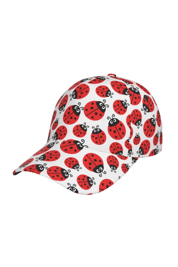 Cartoon Ladybug Prin Baseball Cap, Adjustable Sweat-wicking Daily,Travel, Sports Cap, Unisex