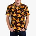 thumbnail image 1 of Gukieu Cartoon Pizza Print Men's Quick-drying POLO Shirt, Button-down Summer T-shirt, Suitable for Work and Outdoor Activities-Small, 1 of 6