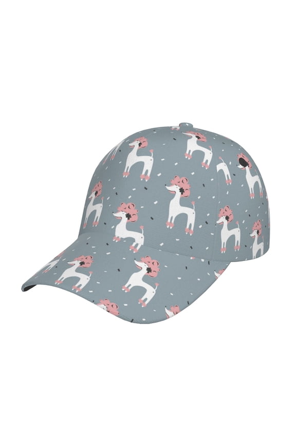 Cartoon Poodle Dog Prin Baseball Cap, Adjustable Sweat-wicking Daily,Travel, Sports Cap, Unisex