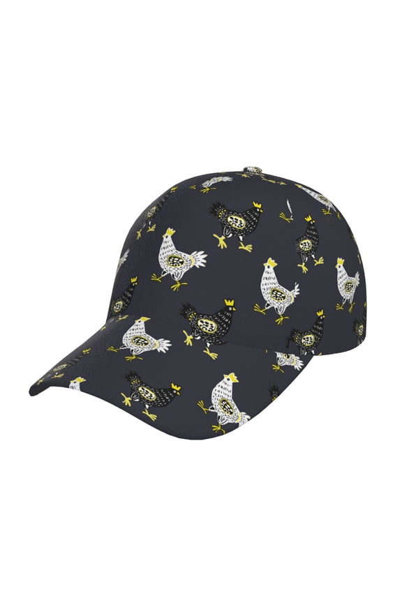 Cartoon Rooster Prin Baseball Cap, Adjustable Sweat-wicking Daily,Travel, Sports Cap, Unisex