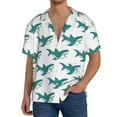 thumbnail image 1 of Gukieu Cartoon Shark Print Men's Short-sleeved Shirts, Button-down Pocket Shirts, T-shirts, Beach Vacation Travel Summer Clothing-X-Large, 1 of 5