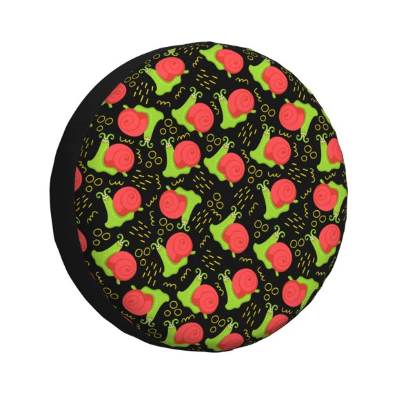 Gukieu Cartoon Snail Print Car Tire Cover, Adjustable Waterproof and Dustproof Tire Protection Cover, Suitable for SUV, Truck, Van-14 inch