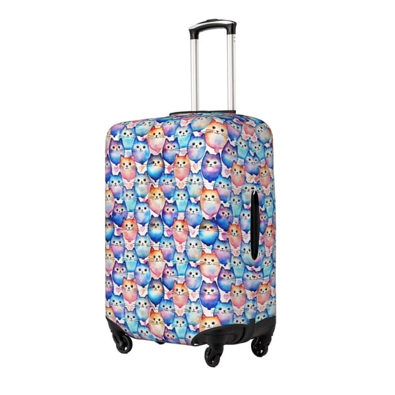 Gukieu Cartoon colorful cute cat Print Suitcase Protective Cover, Elastic Zipper Buckle Suitcase Protective Cover, Suitable for Travel, Business Trip-Large