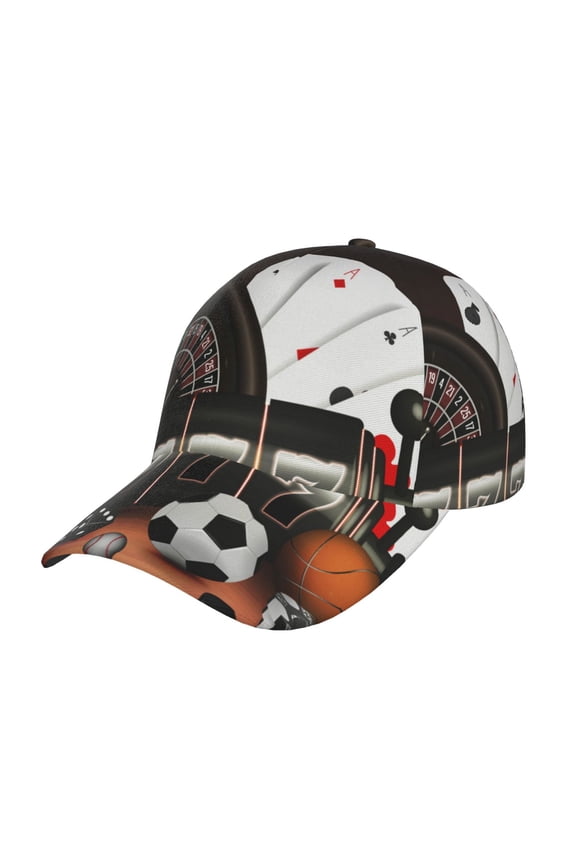 Casino And Sports Prin Baseball Cap, Adjustable Sweat-wicking Daily,Travel, Sports Cap, Unisex