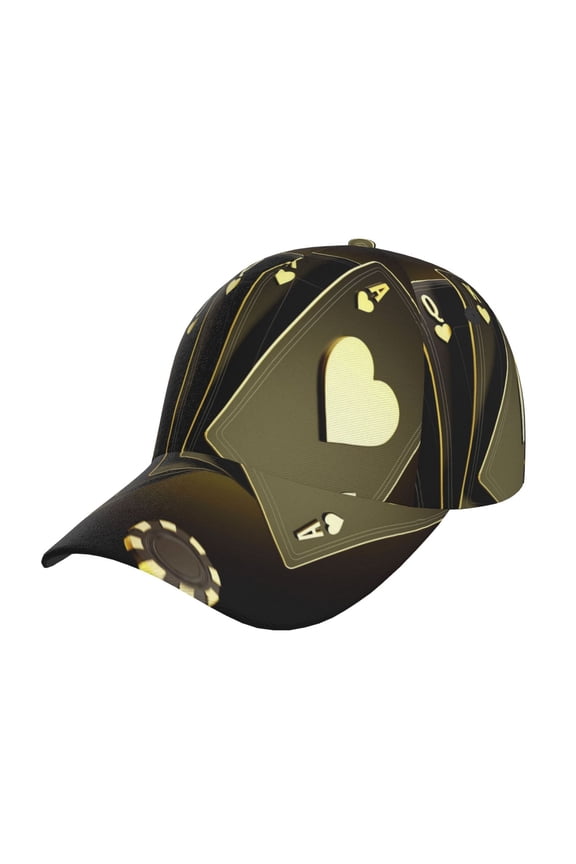 Casino Cards 1 Prin Baseball Cap, Adjustable Sweat-wicking Daily,Travel, Sports Cap, Unisex