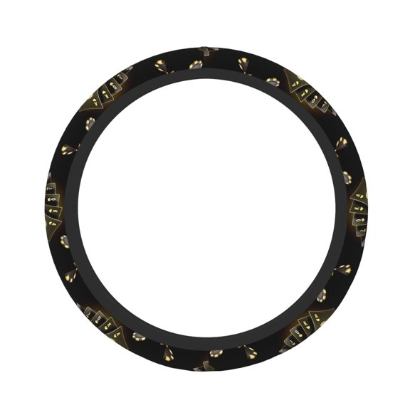 Gukieu Casino Cards 1 Print Elastic Steering Wheel Cover, Anti-slip and Sweat-proof Car Steering Wheel Protector Cover for Cars, Vans, Trucks Car Accessories