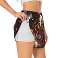 thumbnail image 1 of Gukieu Casino King And Playing Cards Print Women's Sports Shorts with Drawstring Elastic Waistband for Running, Yoga, Fitness-Medium, 1 of 7