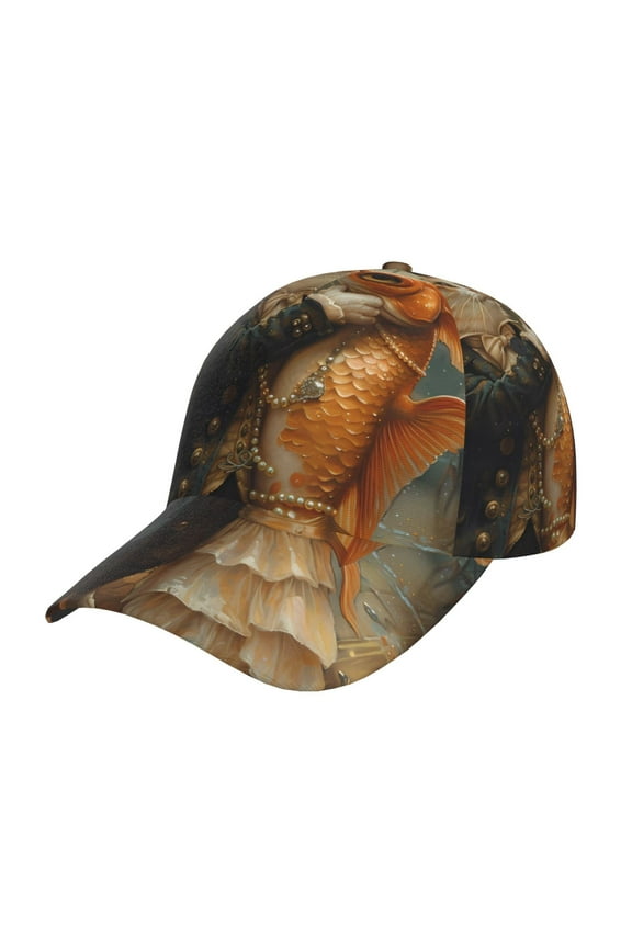 Cat Fish Dance Vintage Prin Baseball Cap, Adjustable Sweat-wicking Daily,Travel, Sports Cap, Unisex