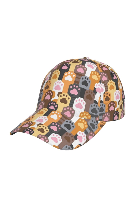 Cat Paw (2) Prin Baseball Cap, Adjustable Sweat-wicking Daily,Travel, Sports Cap, Unisex