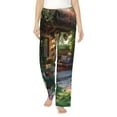 thumbnail image 1 of Gukieu Charming Garden Patio Print Women's Home Trousers, with Pockets and Drawstring Pajamas, Home Pajamas, Sleepwear-Large, 1 of 6